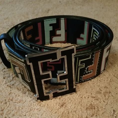 multicolor fendi belt black|authentic men's fendi belt.